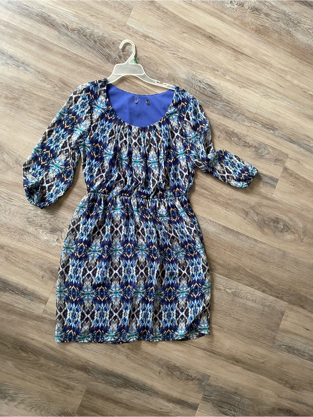 Printed Blue Patterned Women's Dress